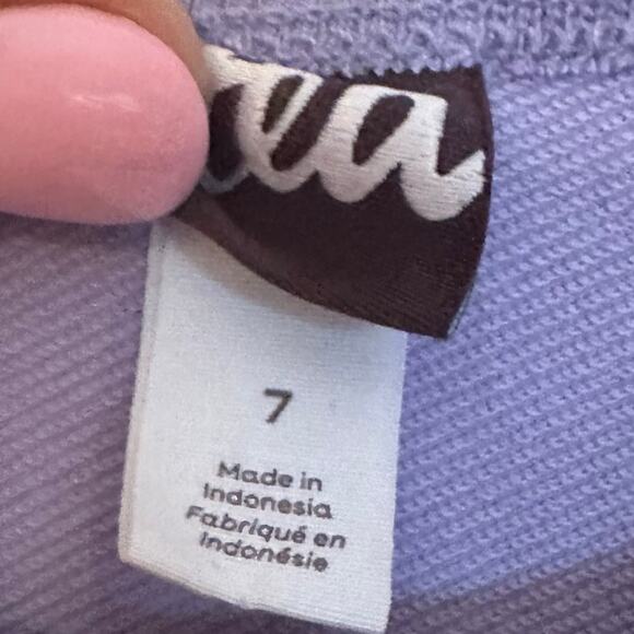 Tea Collection Ruffle Front Sweatshirt sz 7 Purple Long Sleeve Sweatshirt - Picture 6 of 7